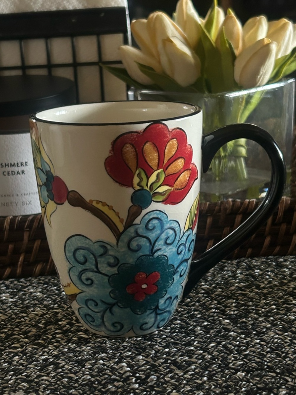 Tabletops Unlimited Caprice Mug Floral España Lifestyle Handcrafted